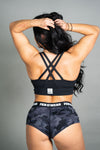 Strapped | Women's Gym Crop Top Sports Bra | Black