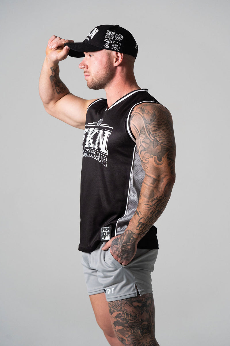 Dominate Men's Gym Training Basketball Jersey Black – FKN Gym Wear