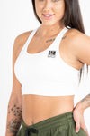 Strapped | Women's Gym Crop Top Sports Bra | White
