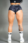 Booty Gym Shorts | Black Camo