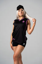 STRIKE | Women's Gym Training Basketball Jersey | Black & Pink