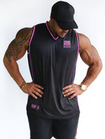 STRIKE | Men's Gym Training Basketball Jersey | Black & Pink
