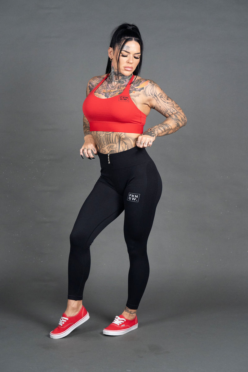 Venom | Women's Gym Sports Bra Crop Top | Red