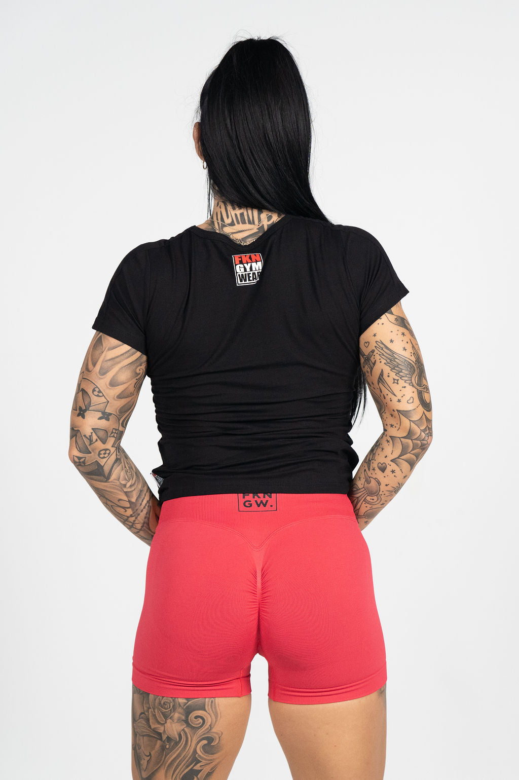 Flex | Women's Seamless Scrunch Bum Gym Shorts | Red