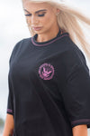 STRIKE | Women's Oversized Pump Cover Gym T-Shirt | Black & Pink