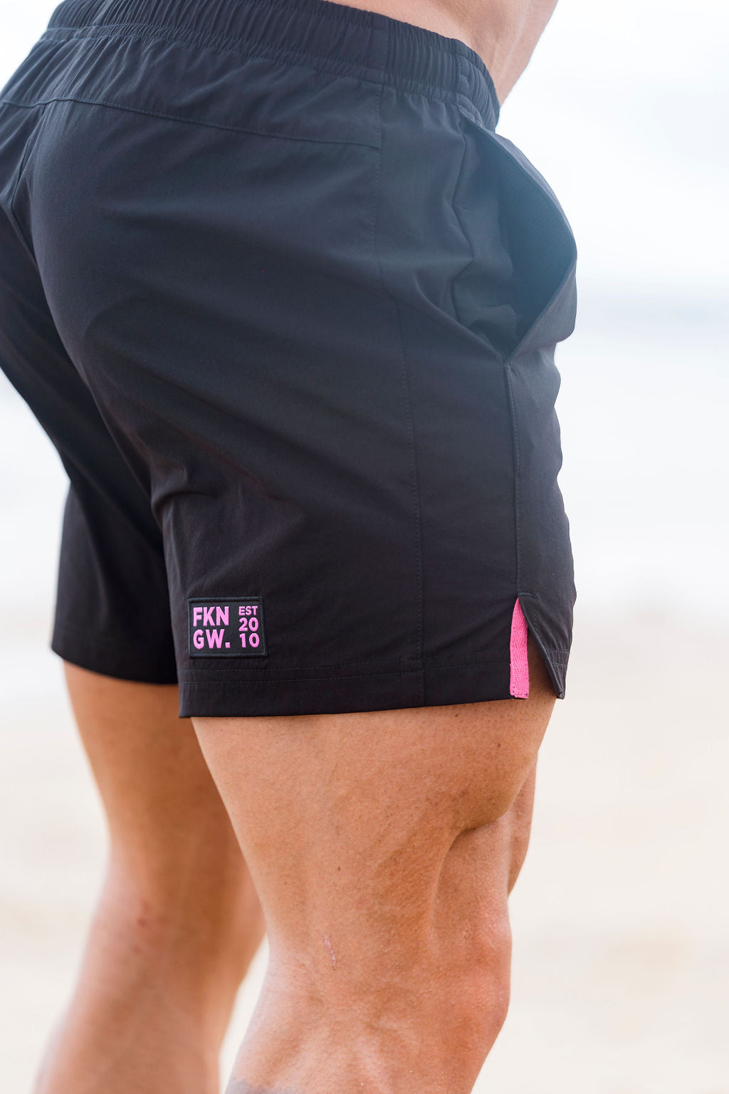 STRIKE Steel | Men's Gym Shorts | Black & Pink