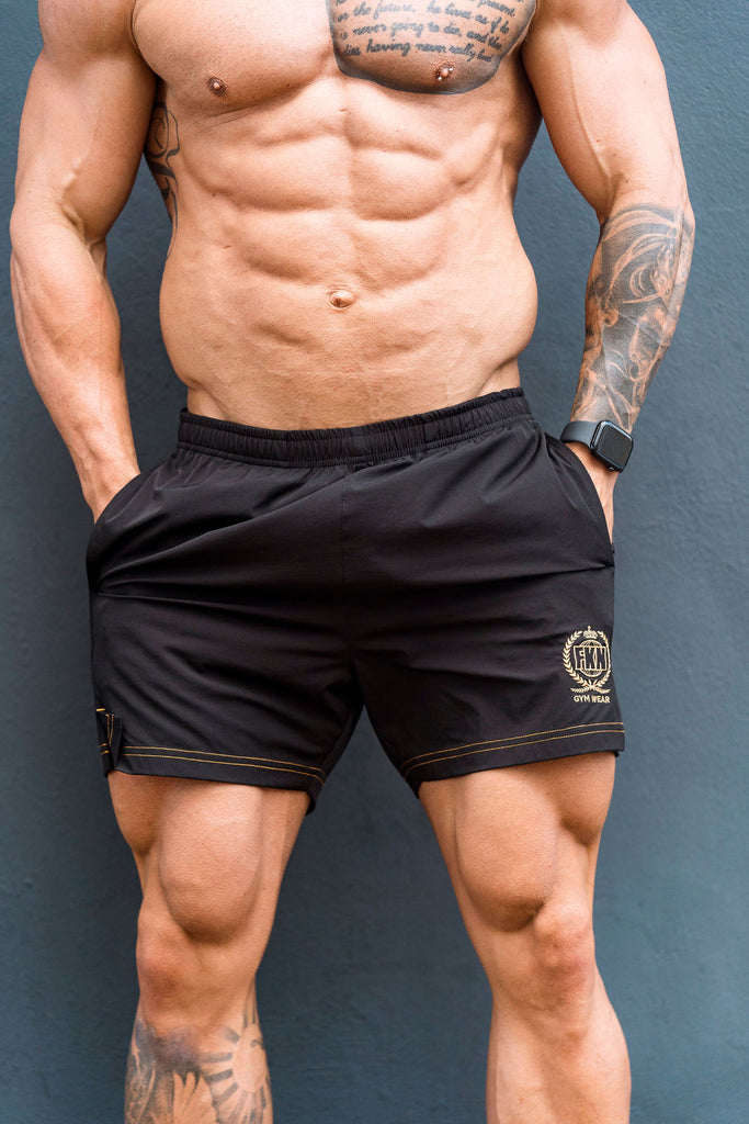 Steel Classic Gold | Men's Gym Shorts | Black & Gold