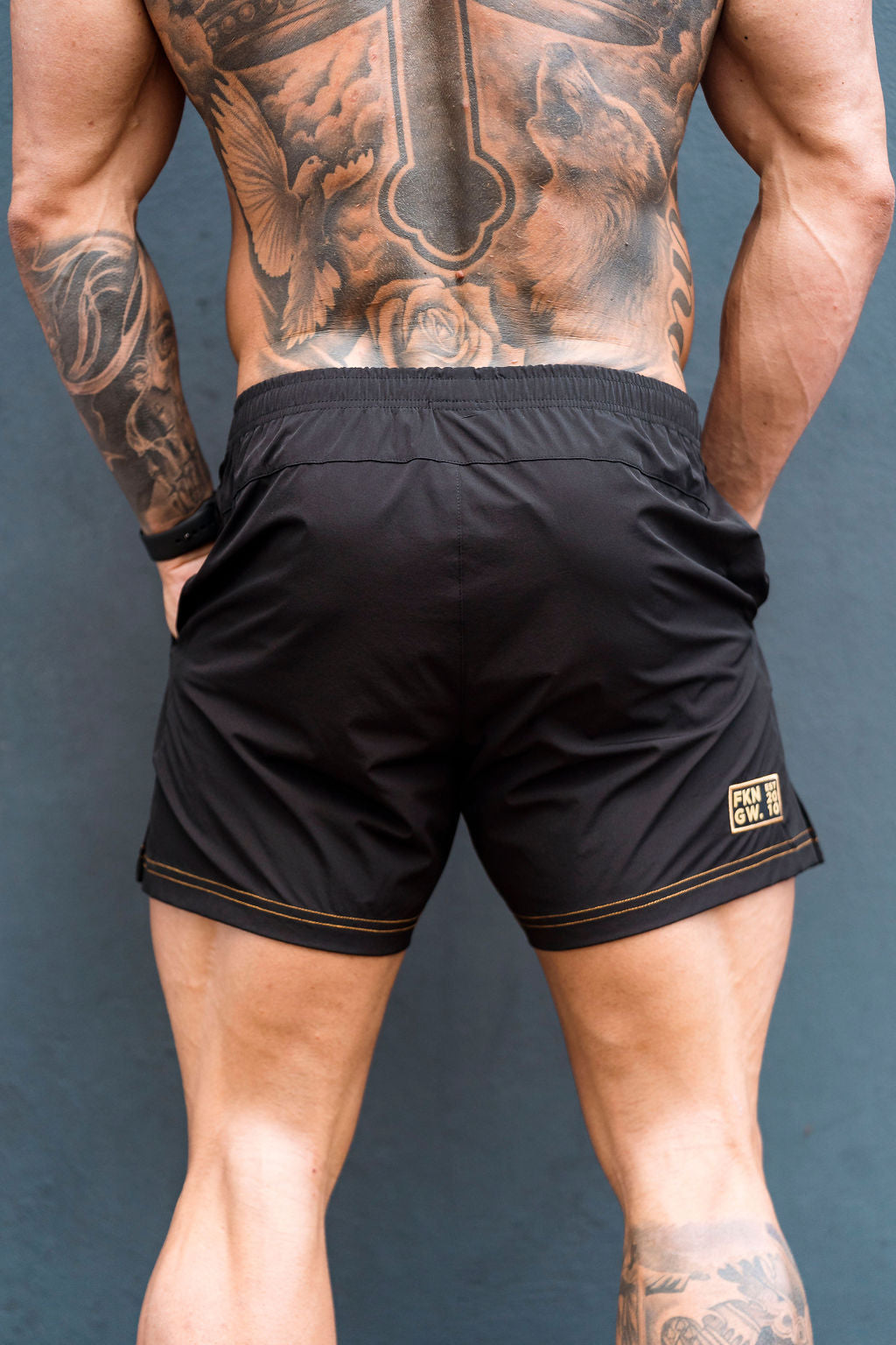 Steel Classic Gold | Men's Gym Shorts | Black & Gold