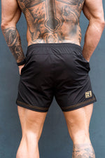 *PRE-ORDER* Steel Classic Gold | Men's Gym Shorts | Black & Gold