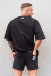 STRIKE | Men's Oversized Pump Cover Gym T-Shirt | Black & Pink