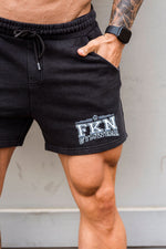 Vintage Wash | Men's Cotton Gym Shorts | Black