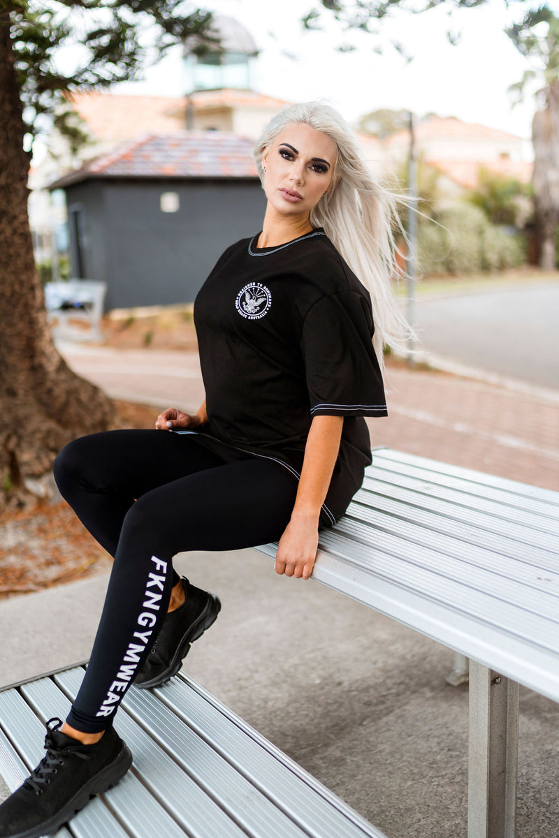 OG | Women's Oversized Pump Cover Gym T-Shirt | Black