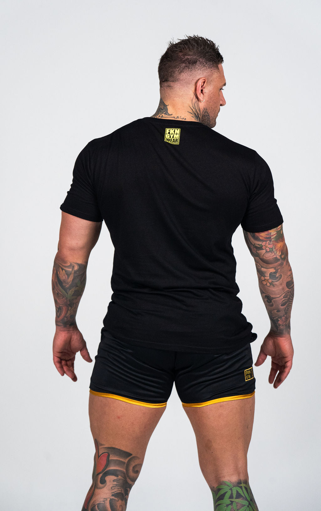 WARRIOR | Men's Gym Quad Fit Shorts | Black & Gold