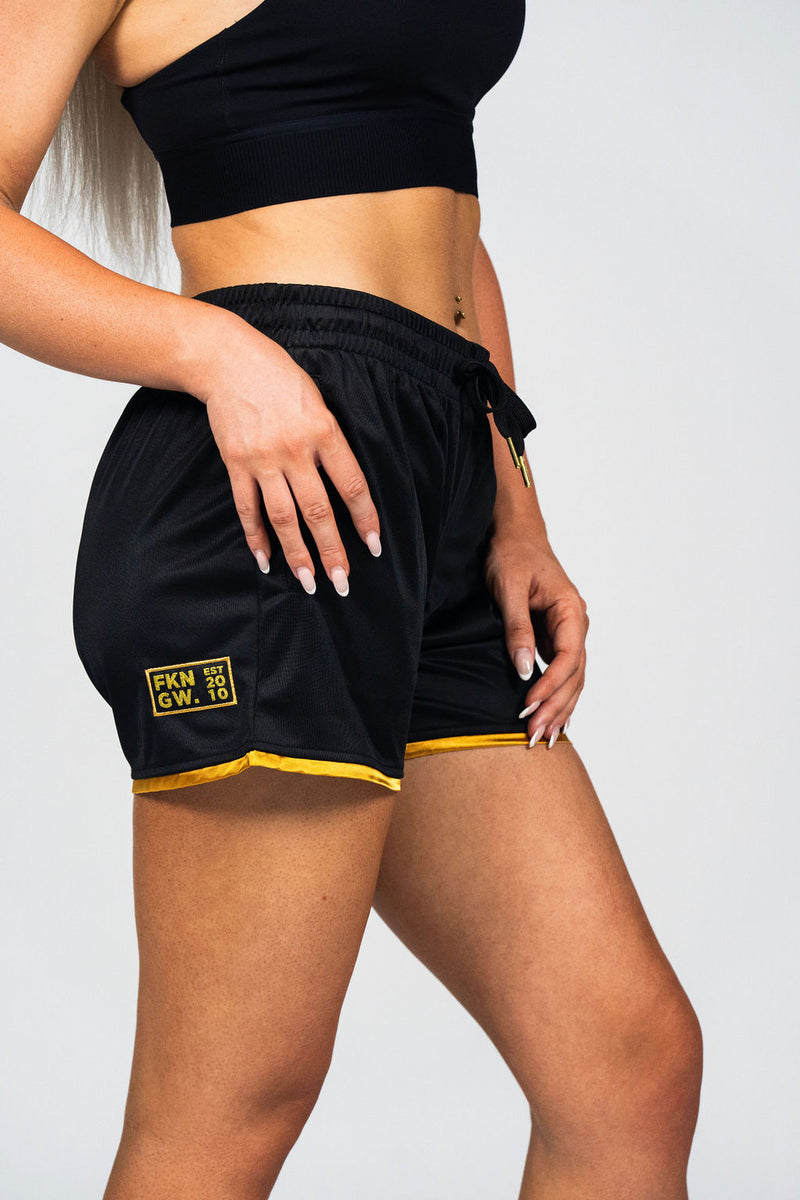 WARRIOR | Women's Gym Shorts | Black & Gold