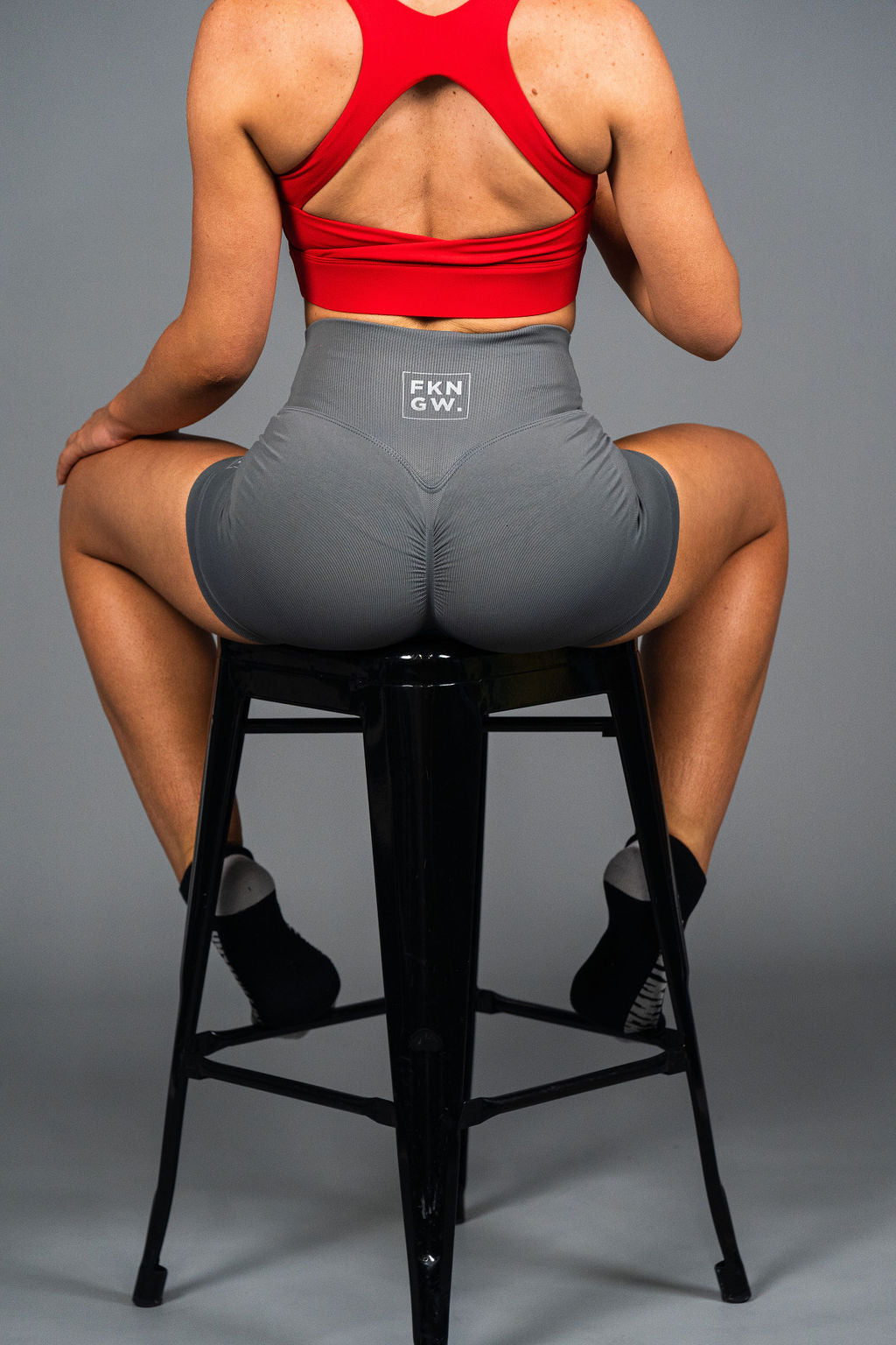 Flex | Women's Seamless Scrunch Bum Gym Shorts | Grey