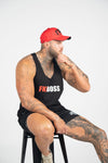 FKNBOSS | Men's Gym Stringer Singlet | Black
