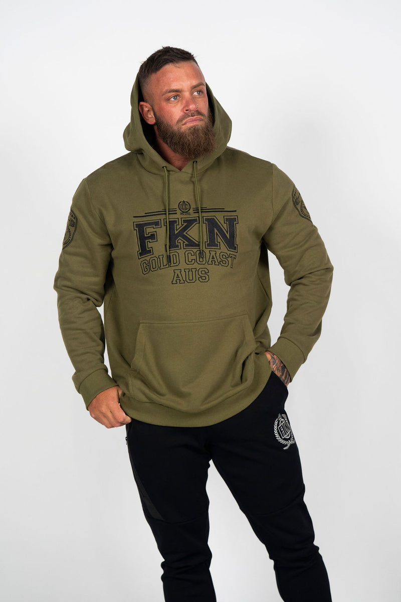 Varsity | Men's Premium Gym Hoodie | Khaki