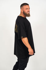 FKN GOLD | Men's Oversized Pump Cover Gym T-Shirt | Black & Gold