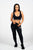 Envy | Women's V Neck Gym Crop Top  | Black