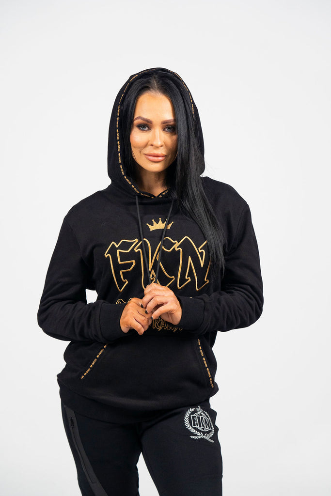 Black and gold hoodie women's online