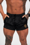 Relentless | Men's Gym Quad Fit Shorts | Black & Gold