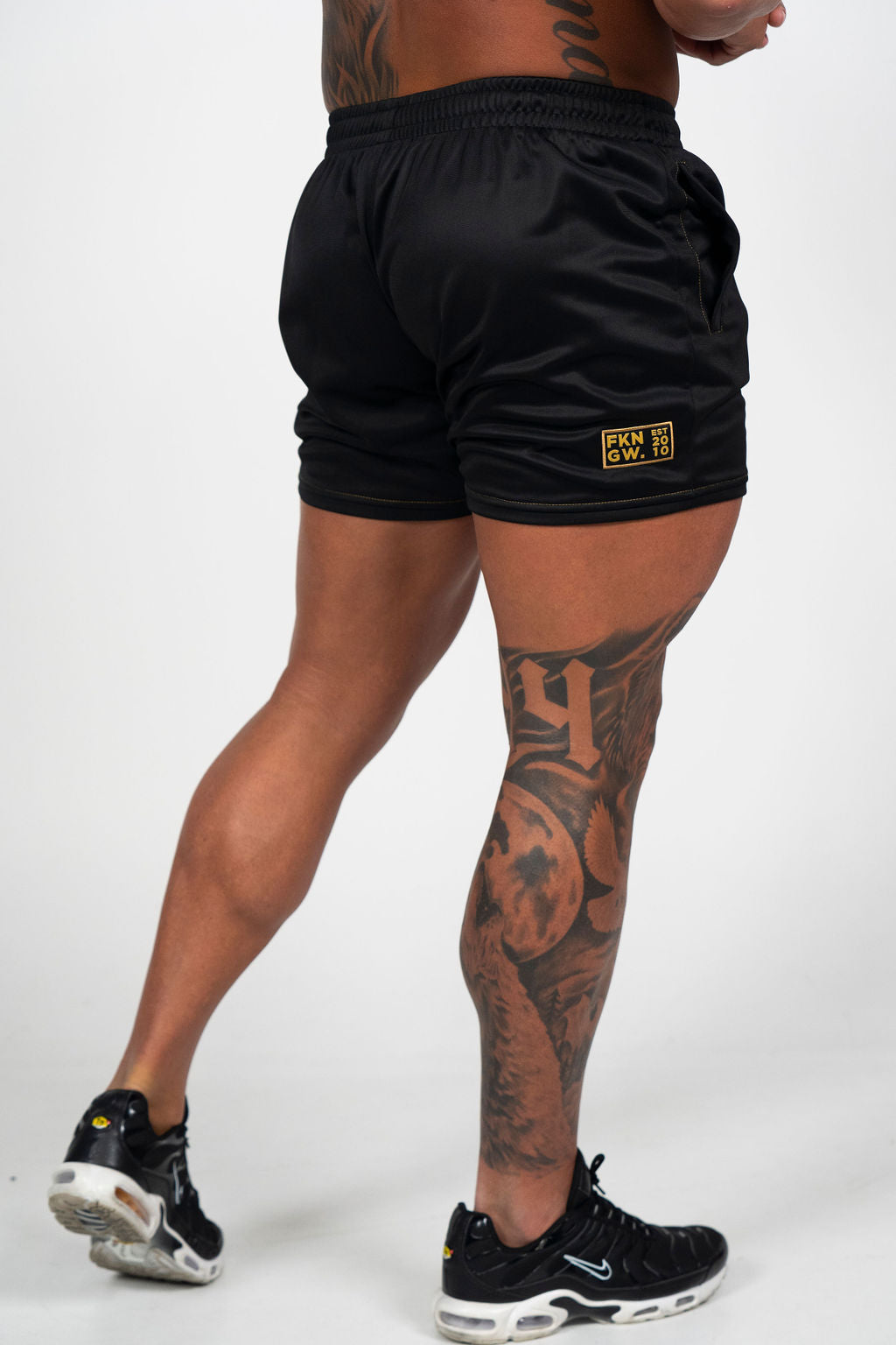 Relentless | Men's Gym Quad Fit Shorts | Black & Gold