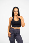 Fierce | Women's Gym Halter Singlet Top | Black