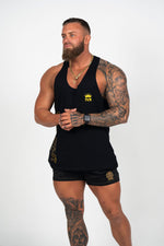 Relentless | Men's Gym Quad Fit Shorts | Black & Gold