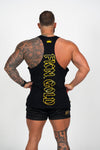 FKN GOLD | Men's Gym Stringer Singlet | Black & Gold