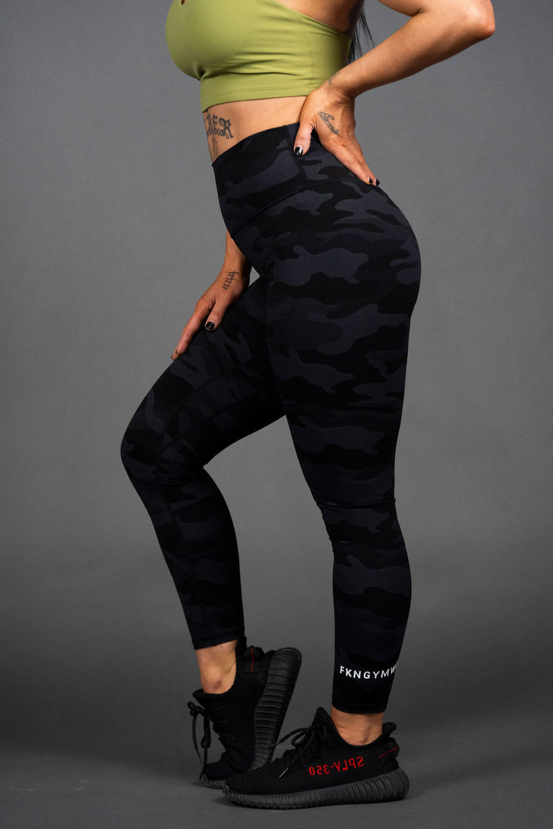 Stealth | Women's Gym Leggings | Black Camo