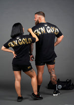 FKN GOLD | Women's Gym T-Shirt | Black & Gold