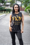 FKN GOLD | Women's Gym Training Basketball Jersey | Black & Gold