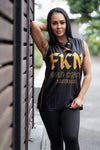 FKN GOLD | Women's Gym Training Basketball Jersey | Black & Gold