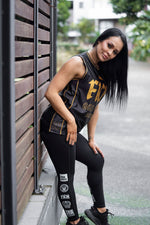 FKN GOLD | Women's Gym Training Basketball Jersey | Black & Gold