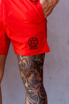 Steel | Men's Gym Shorts | Red Camo