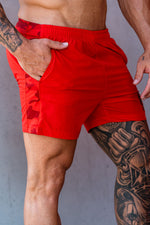 Steel | Men's Gym Shorts | Red Camo