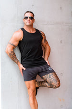 Steel | Men's Gym Shorts | Dark Grey Camo