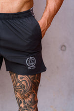 Steel | Men's Gym Shorts | Black Camo