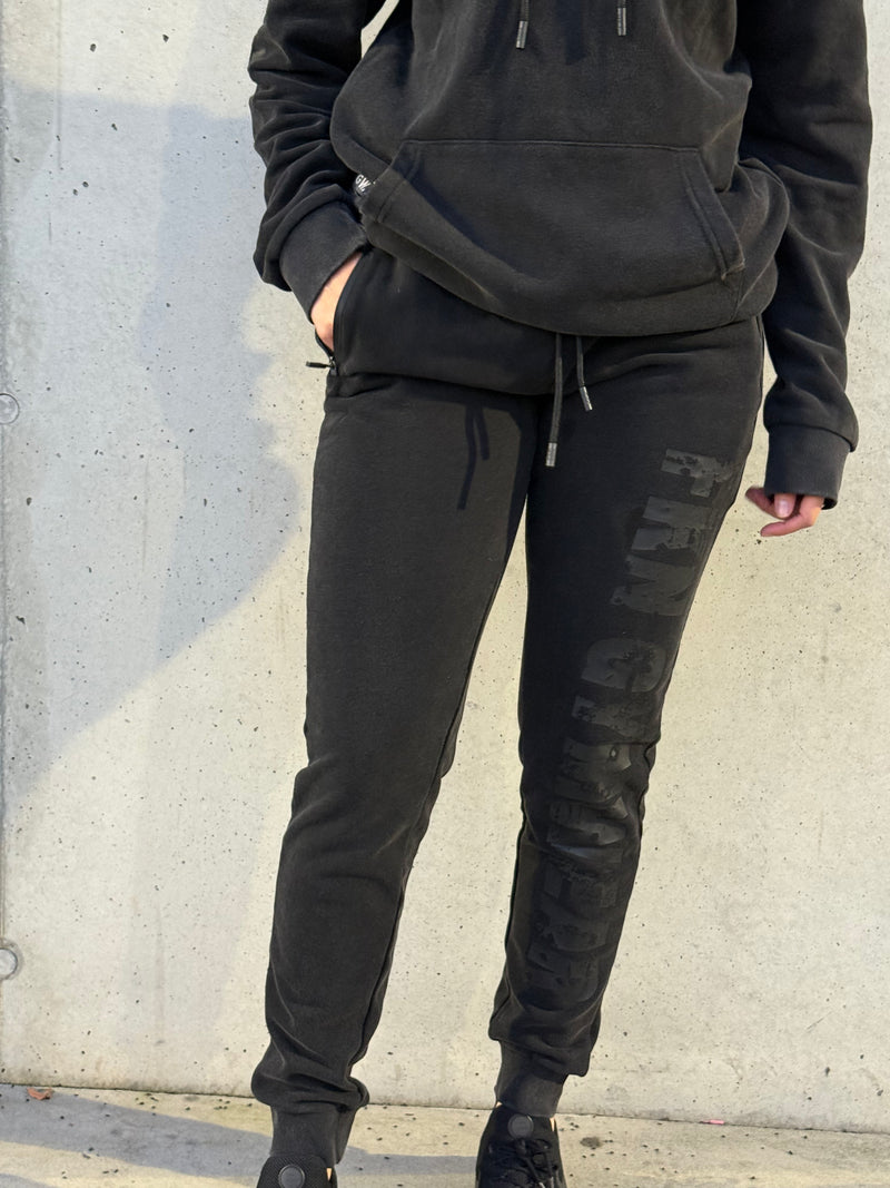 Bootyfit | Gym Track Pants | Black Vintage Wash