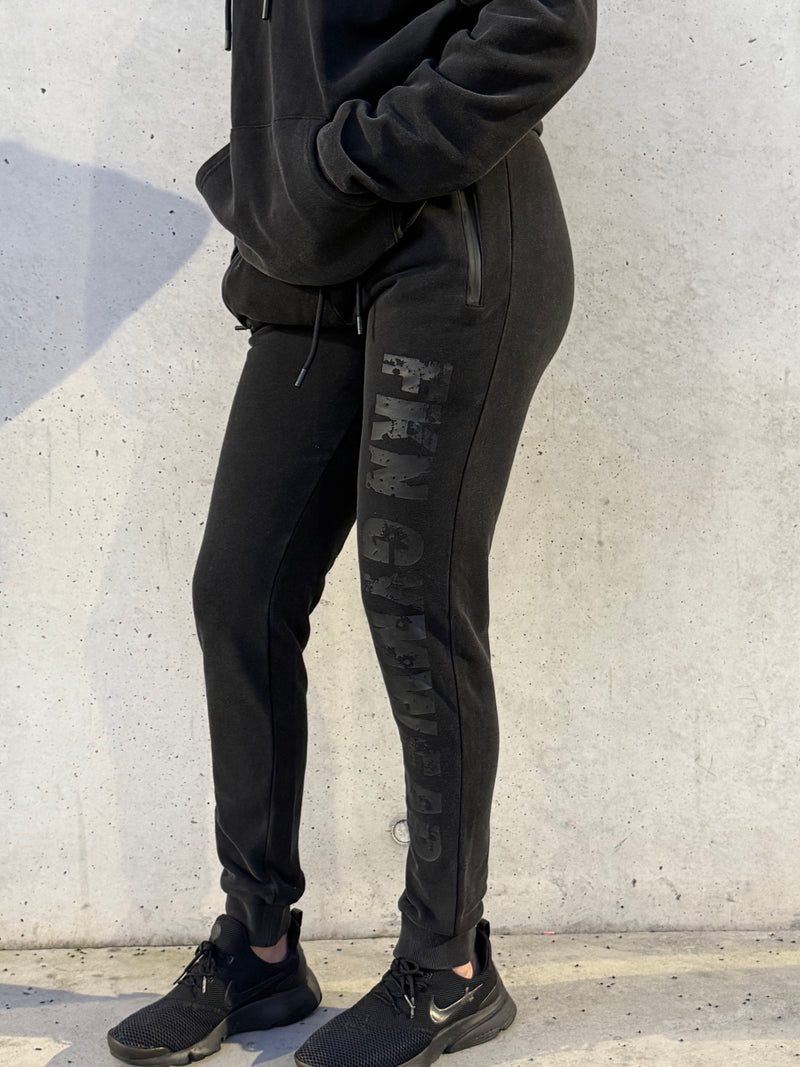 Bootyfit | Gym Track Pants | Black Vintage Wash