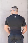 PUMPD | Men's Short Sleeve Compression Gym Top / Rashie | Black