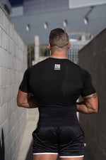 PUMPD | Men's Short Sleeve Compression Gym Top | Black