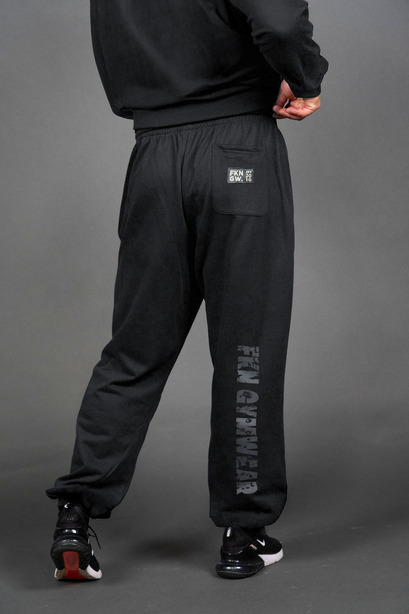 Vintage Wash | Men's Oversized Gym Joggers | Black