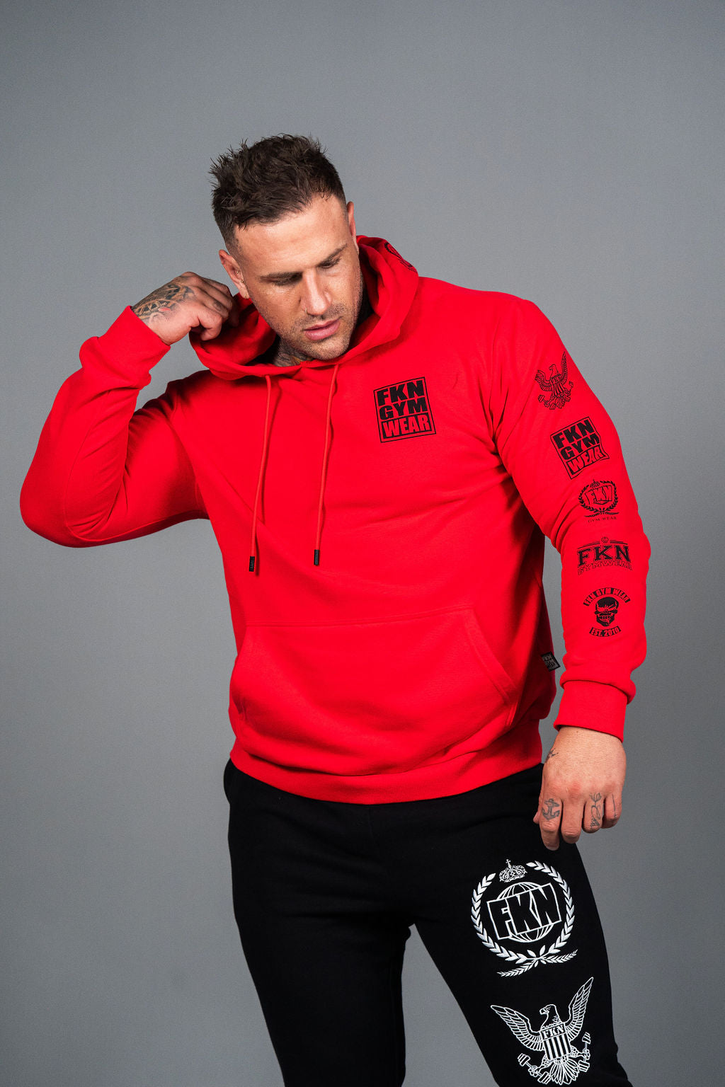 Heist Men's Premium Gym Hoodie Red – FKN Gym Wear