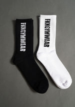 FKNGYMWEAR Gym Crew Socks | Two Pair | Black