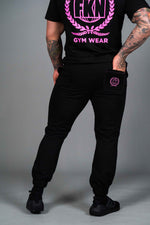 STRIKE | Men's Oversized Gym Joggers | Black & Pink