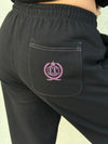 STRIKE | Women's Oversized Gym Joggers | Black & Pink