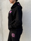 Strike | Women's Gym Hoodie | Black & Pink