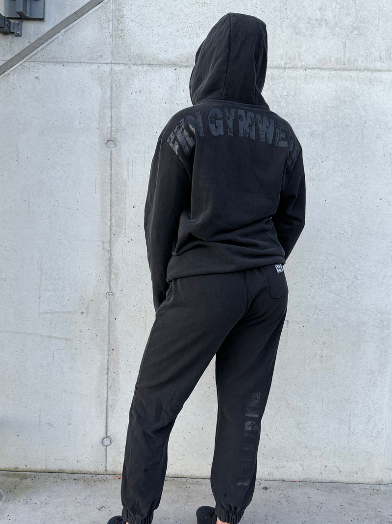 Vintage Wash | Women's Gym Hoodie | Black
