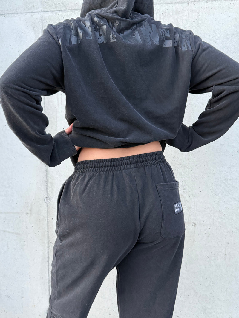 Vintage Wash | Women's Oversized Gym Joggers | Black